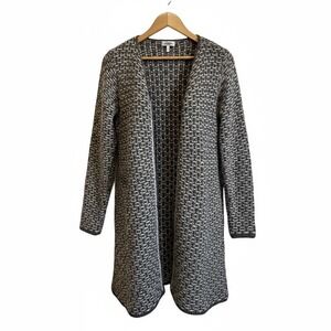 Maison Pholya‎ Cardigan S Gray Wool Mohair Alpaca Blend Open Front Knit Italy